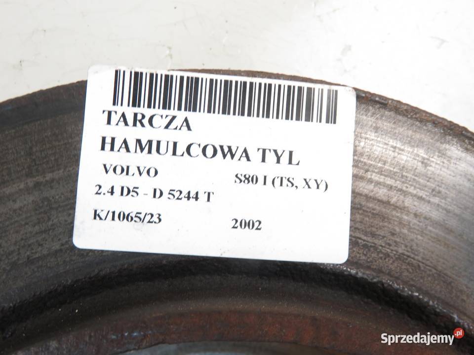2x TARCZA HAMULCOWA TYŁ VOLVO S80 I 24 D5
