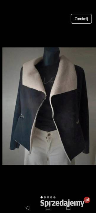 Kurtka z polaru ocieplana kożuszkiem czarna 2YK Krosno sprzedam