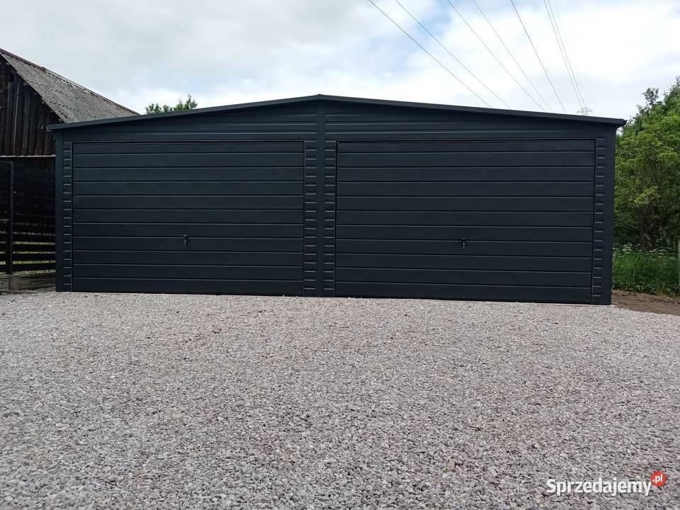 Garaż dwuspadowy 4x5 kolor grafit Sprzedaż mazowieckie Tarczyn