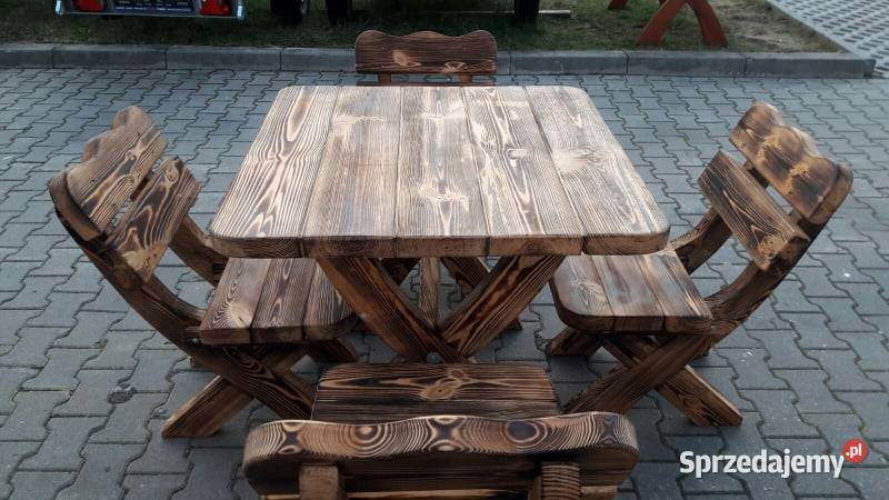 Meble ogrodowe z litego drewna ławki Stół stoły