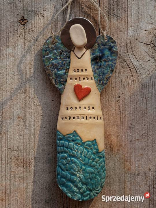 ANIOŁ CERAMICZNY DO POWIESZENIA Rękodzieło Jordanów