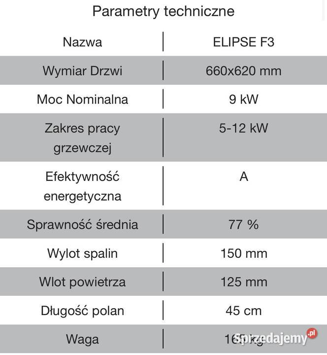 Piec na drewno ELIPSE F3 Piotrków Trybunalski