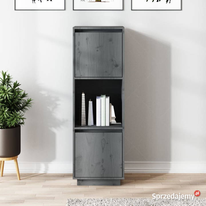 Szafka szara 38x35x117 lite drewno sosnowe Warszawa