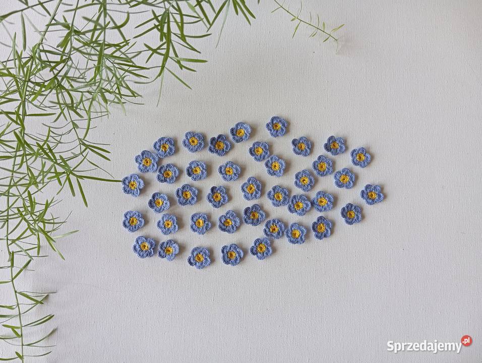 Szydełkowe kwiatuszki niezapominajki