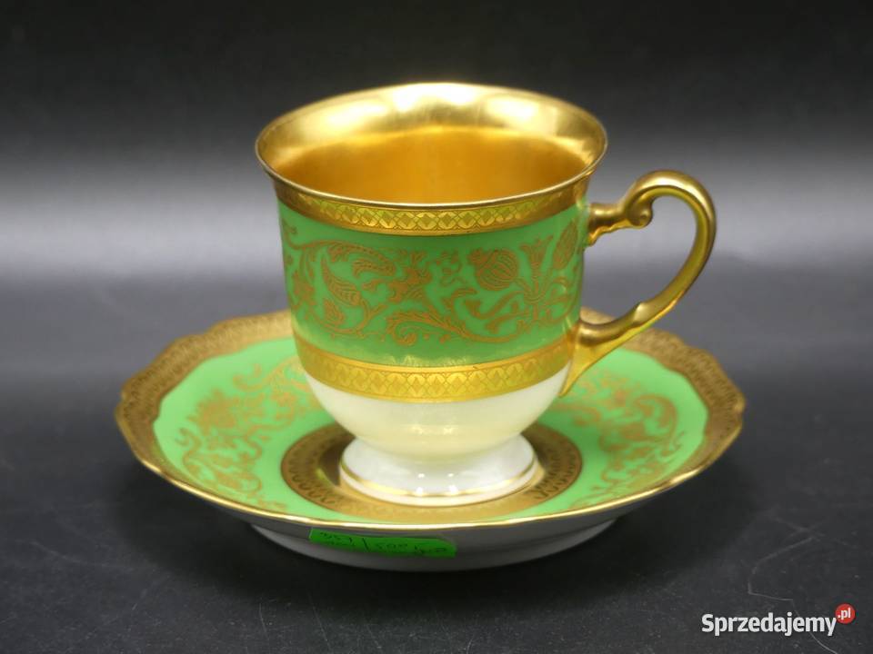 Zjawiskowa bogato złocona mokka Hutschenreuther Poznań