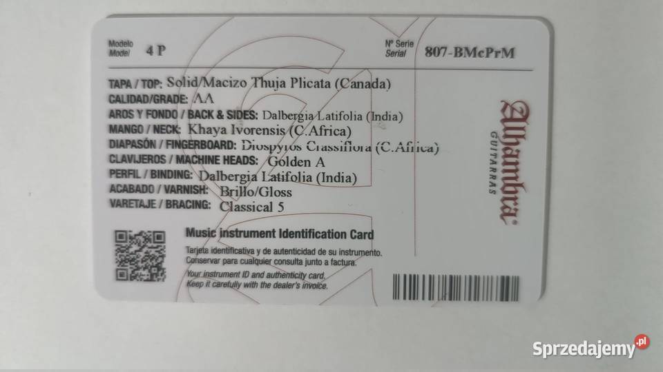 Gitara klasyczne ALHAMBRA 4P Katowice