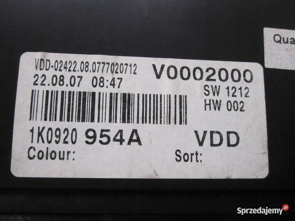 VW GOLF V PLUS 07r licznik zegary 1K0920954A osobowe Liczniki i zegary świętokrzyskie Kielce