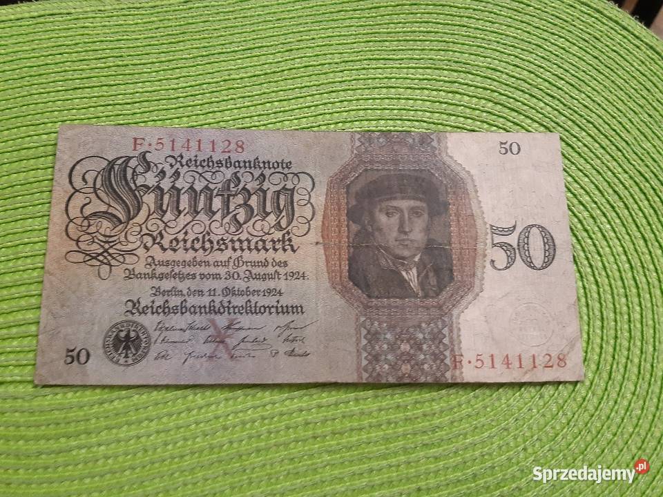 banknot niemiecki 50 reichsmark z 1924r Łomża