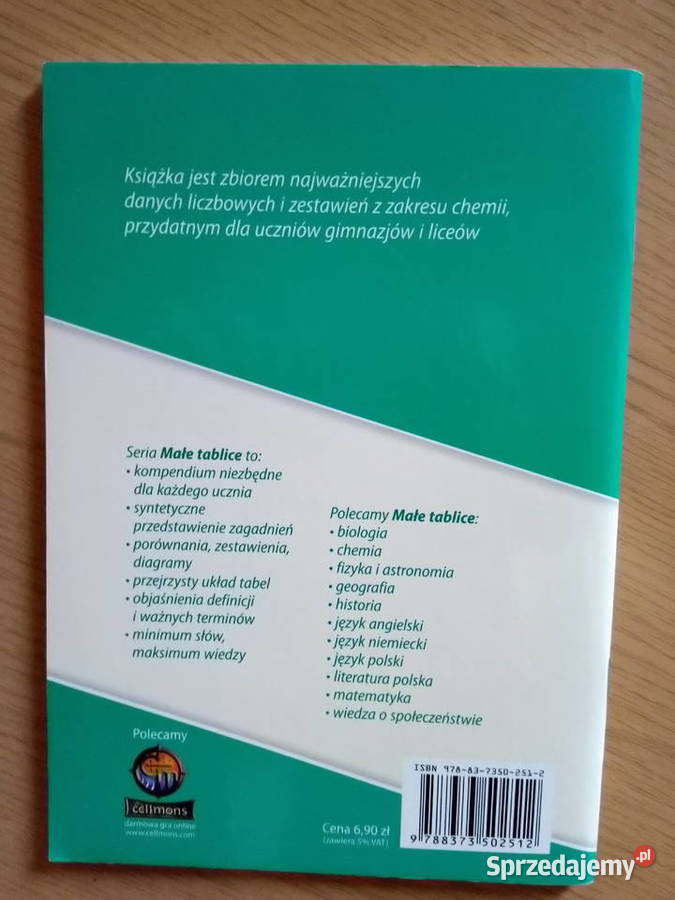 Małe tablice naukowe chemia Dąbrowa Górnicza sprzedam