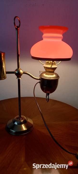 Mosiężna lampka z przeciwwagą w stylu lampy Skierniewice