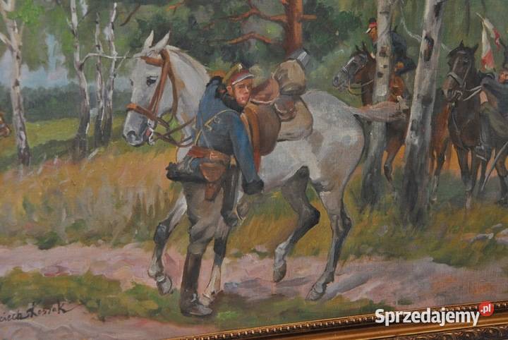 Wojciech Kossak Ułan z Koniem Powrót z Wojny Kraków sprzedam