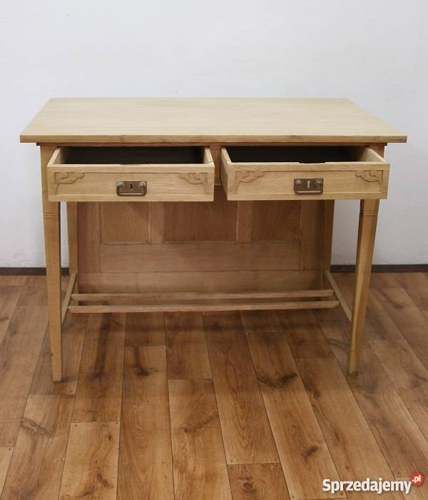 Dębowe Biurko Secesyjne Oczyszczone AntykiMarki Marki