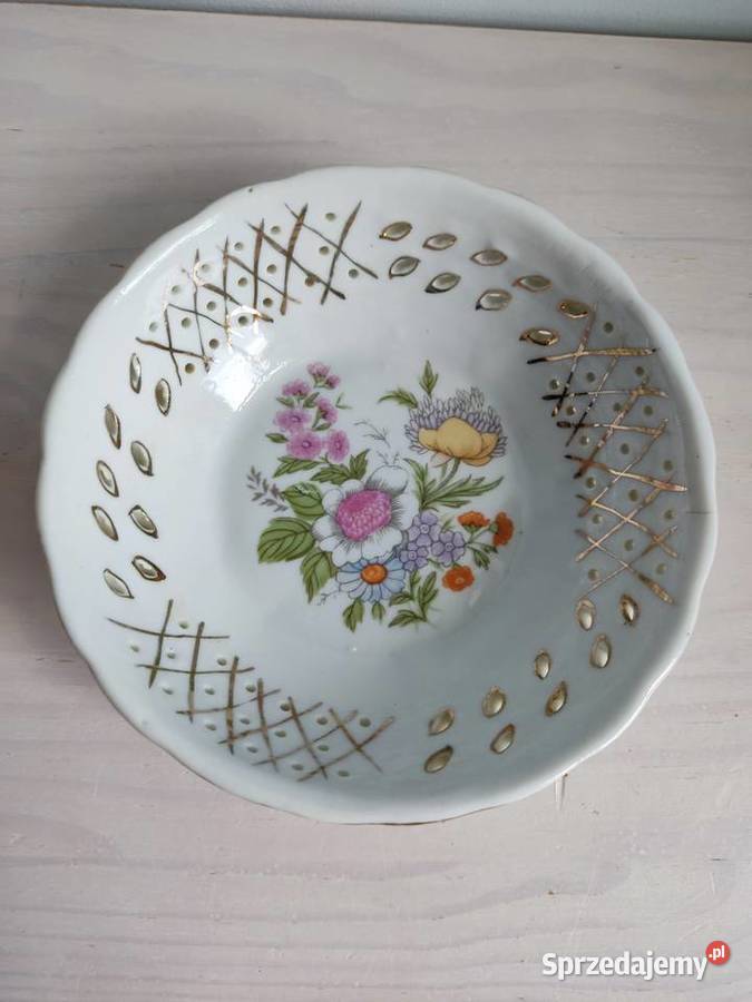Porcelanowy ażurowy półmisek talerzyk miseczka Porcelana i szkło Głuchołazy