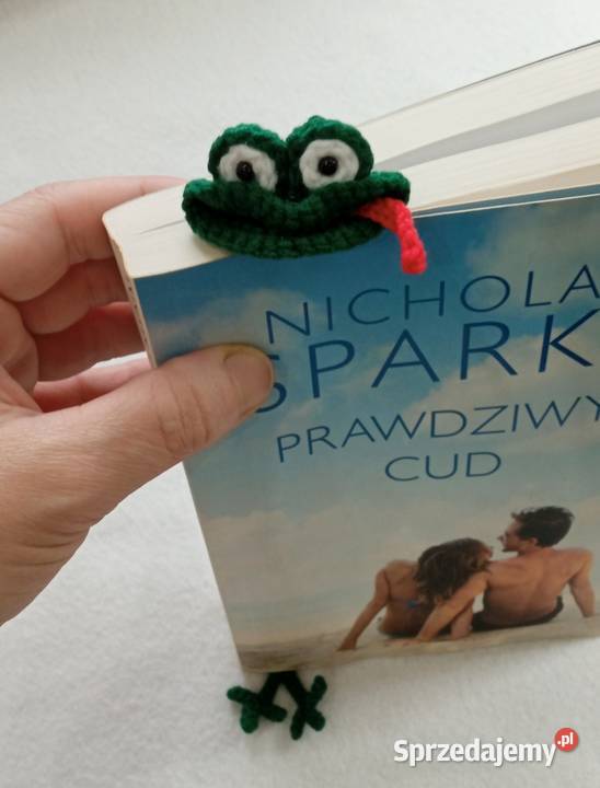 Śmieszna żabka wykonana na szydełku zakładka do łódzkie Łask sprzedam