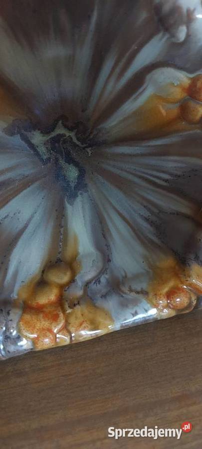 Popielniczka ceramiczna zdobiona PRL Piła