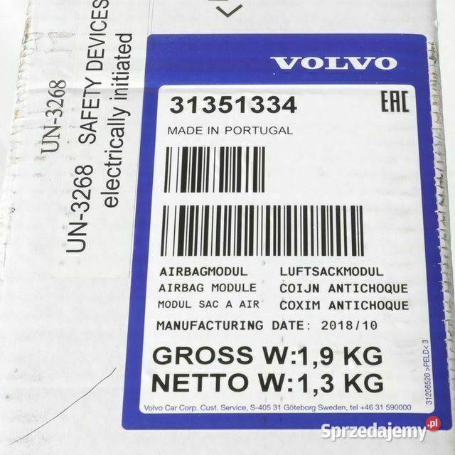 VOLVO S60 V60 XC60 II poduszka powietrzna Bielany Wrocławskie