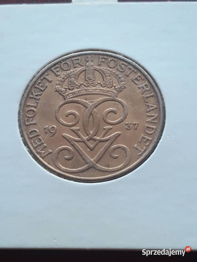 5 Ore Szwecja 1937 r mennicze wielkopolskie Konin