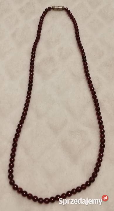 Naszyjnik bransoletka z koralików wiśniowe