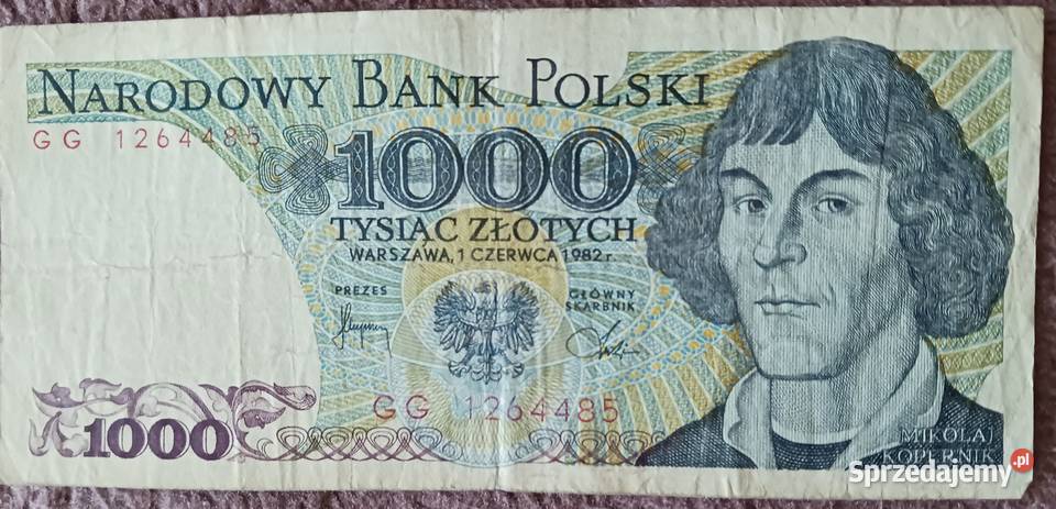 1000 M Kopernik seria GG 1VI1982 r Numizmatyka Konin