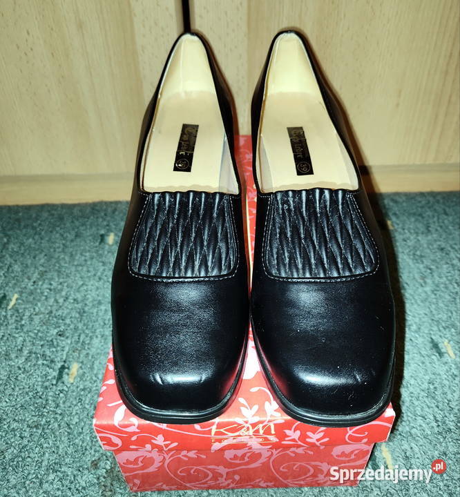 Półbuty skórzane czarne damskie Lublin