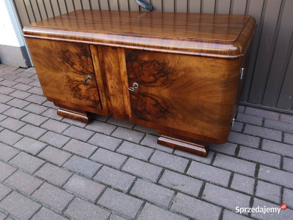 Komoda Szafka RTV ARTDECO Orzech Niska Stara Meble Swarzędz