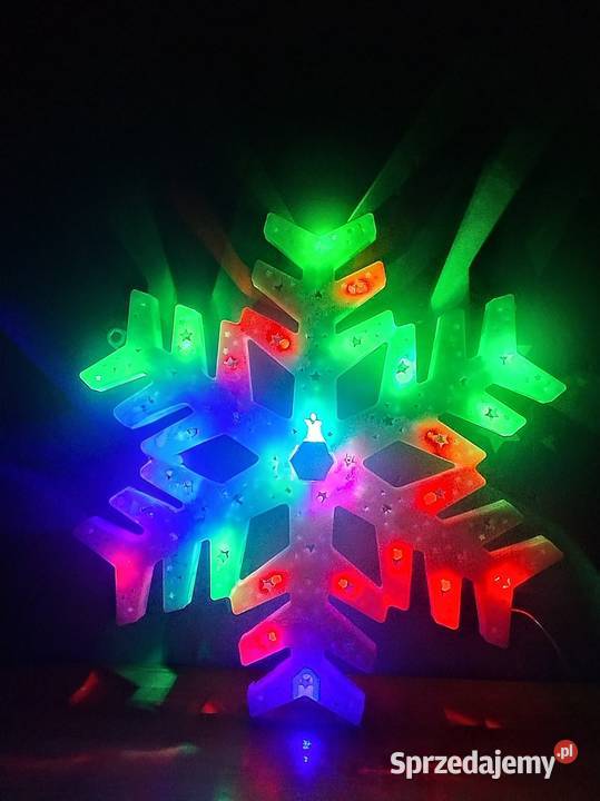 NOWA ozdoba świąteczna LED na okno Płatek Śniegu