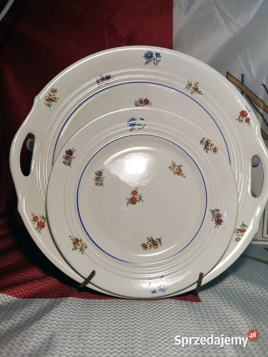 Talerze porcelanowe deserowetaca DDR Vintage Wrocław