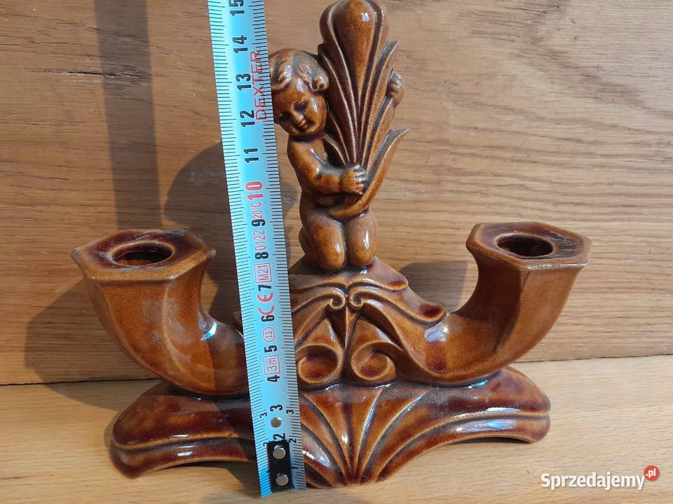 Stary ceramiczny świecznik zabytek PRL starszy Dąbrowa Górnicza