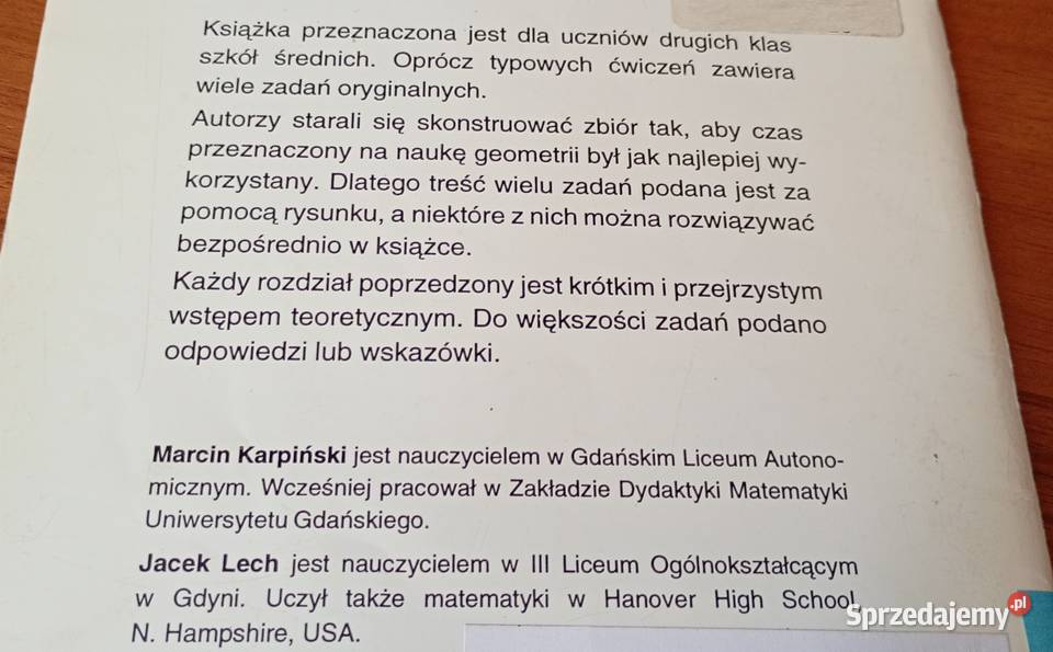 Geometria zbiór zadań klasy II 2 Marcin Rok wydania 1994 Gdańsk sprzedam