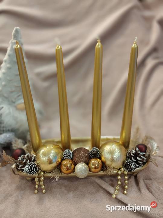 Świąteczne świeczniki idealne na wigilijny stół Rękodzieło łódzkie Ozorków