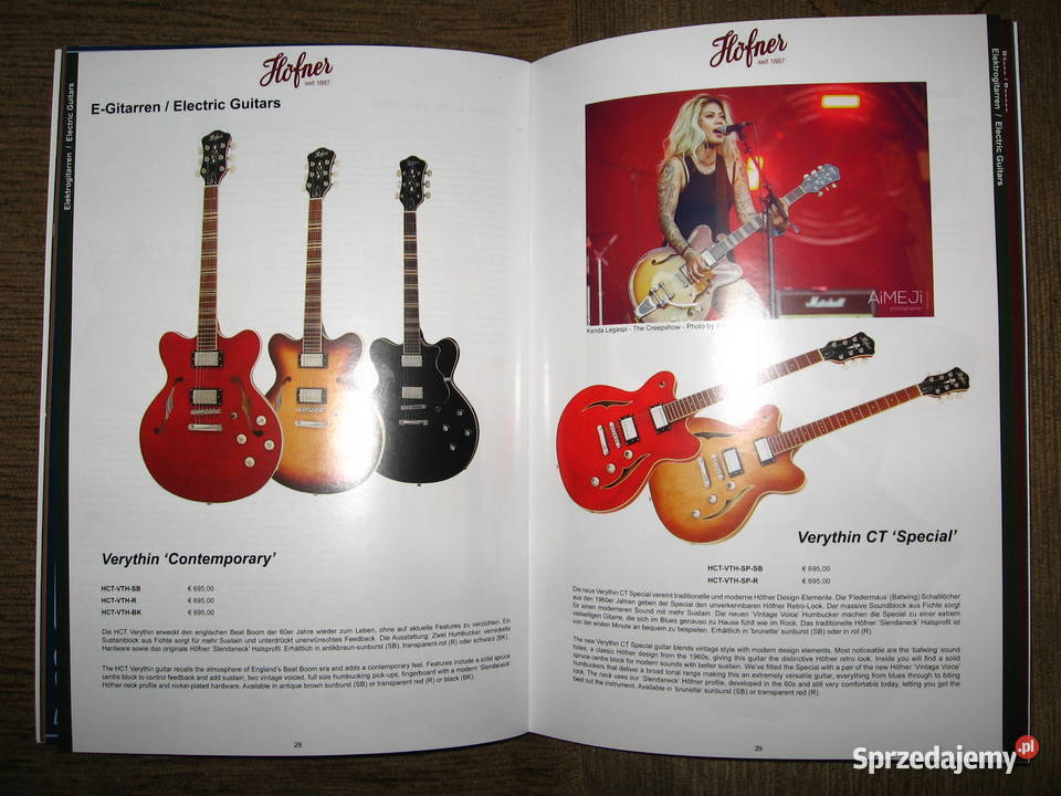 Hofner 2021 2022 guitar catalog katalog gitar Kępice