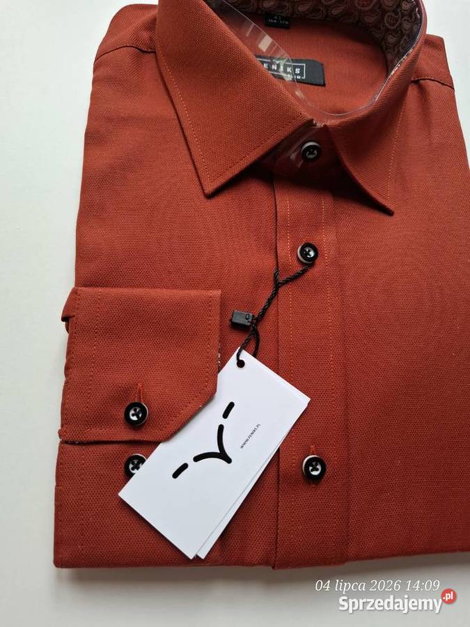 nowa koszula męska Feniks Slim ceglasta rdzawa Rozmiar M Koszalin sprzedam