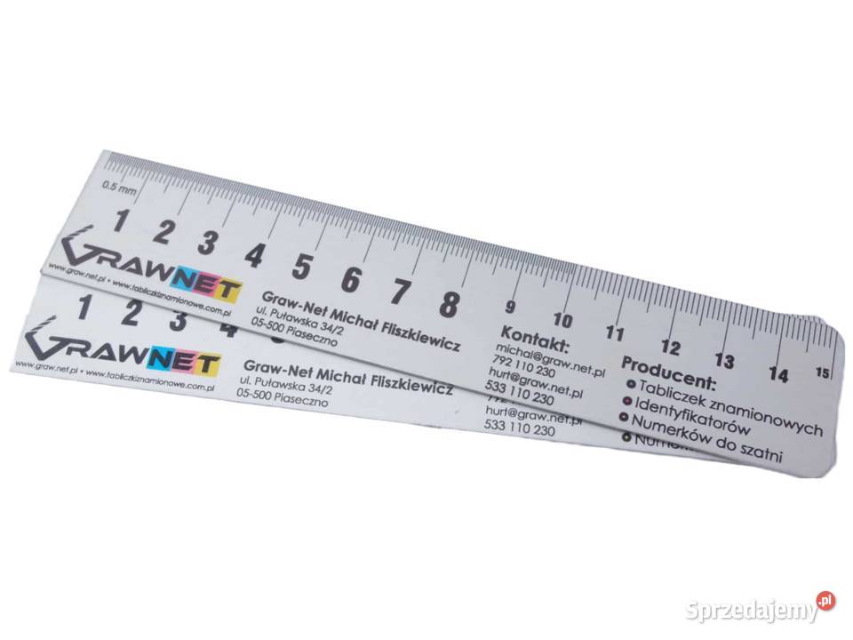 Linijka metalowa reklamowa gadżet z logo 15 10 Biuro Chynów