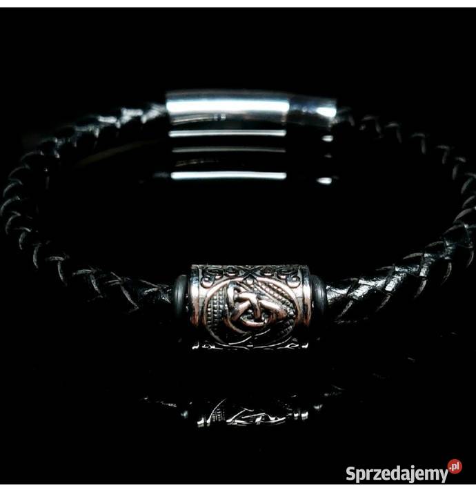 BRANSOLETKA RUNA TRIQUETRA STAL NIERDZEWNA SKÓRA Lublin sprzedam