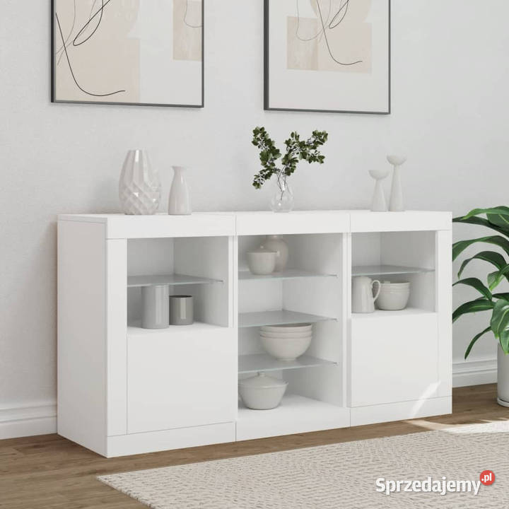 Szafka z oświetleniem LED biała 123x37x67 Warszawa