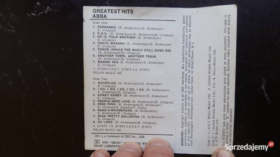 Kasta magnetofonowa Abba Greatest hits Wyd Epic Płyty i kasety Siemiatycze