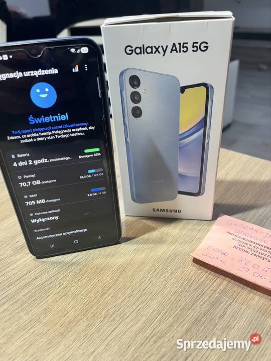 Samsung Galaxy A15 128 GB stan perfekcyjny nowy Przeczyce