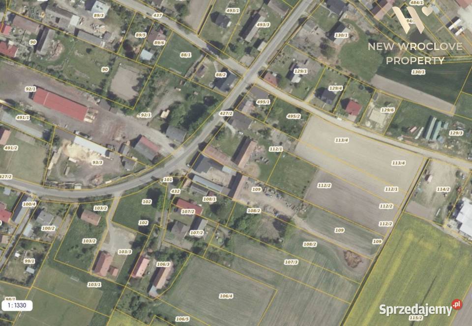 3 działki budowlane obok siebie Ujeździec Mały utwardzona sprzedam
