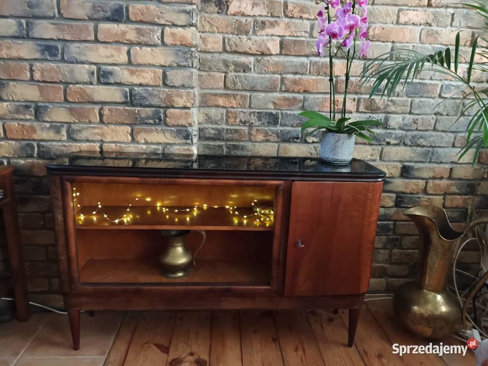 Komoda lata 50te retro czarna szyba gora Gdańsk