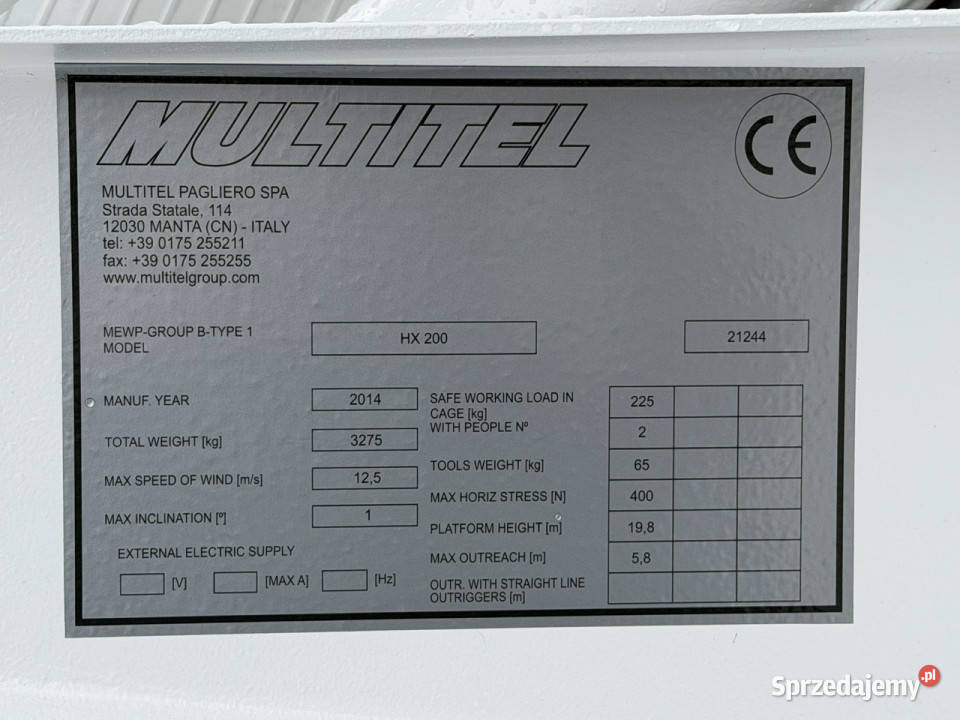 Renault Maxity Zwyżka Podnośnik Koszowy Multitel elektryczne szyby