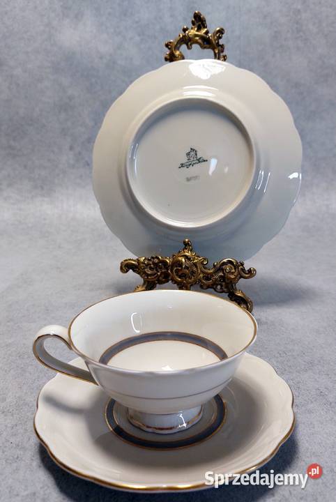 Porzellanfabrik Tettau Trio Filiżanka Spodek I Gdynia