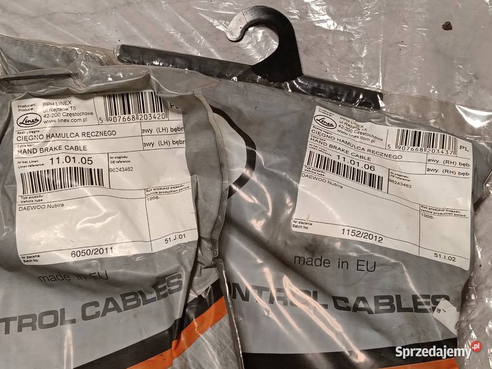 2x linka hamulca ręcznego lewa prawa Daewoo