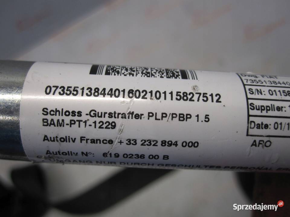 FIAT PUNTO EVO LIFT 13r pas bezpieczeństwa prawy świętokrzyskie Kielce