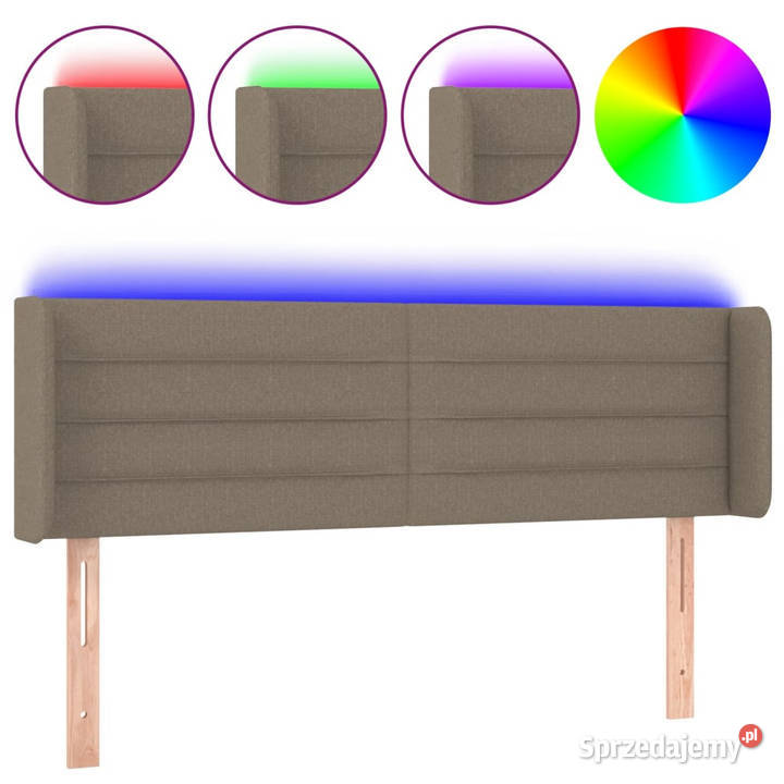 Zagłówek do łóżka z LED taupe 147x16x7888 sprzedam