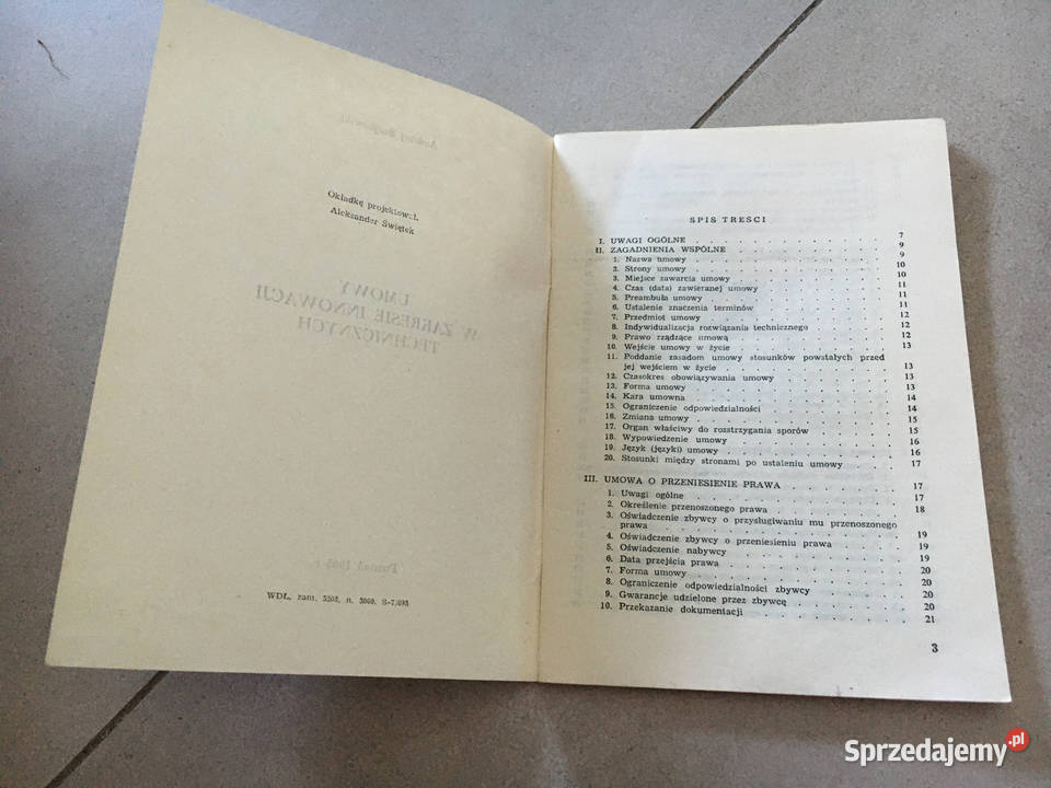 Umowy w zakresie innowacji technicznych Antykwariat Łęczyca