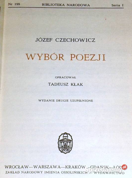 Wybór poezji Józef Czechowicz lubelskie
