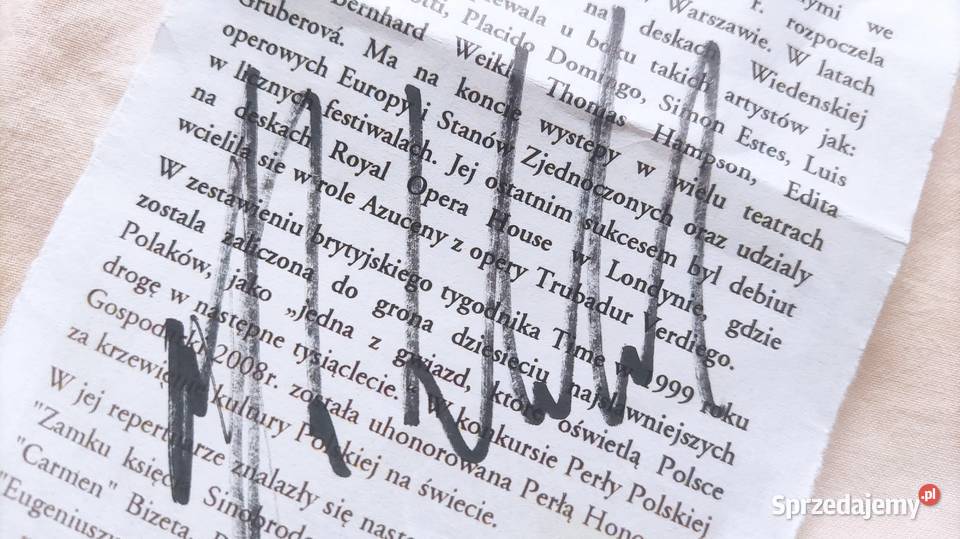 Autograf Małgorzaty Wakewskiej 2010 śpiewaczki Szczecin