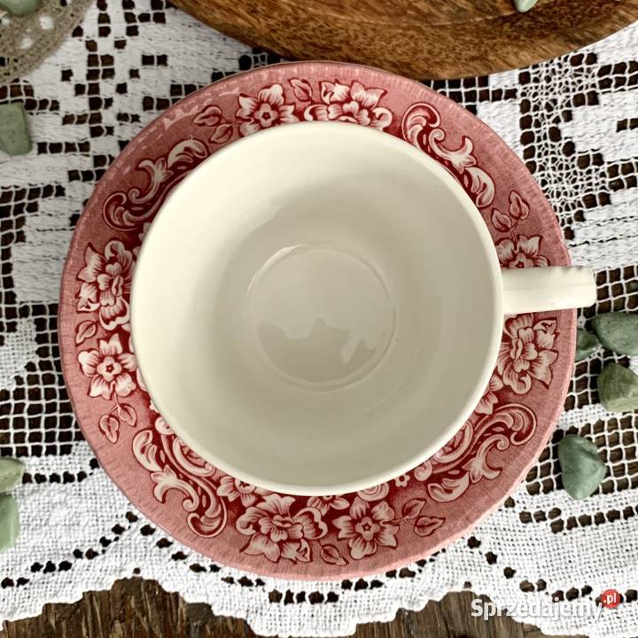 Filiżanki Royal Tudor Ware różowa porcelana śląskie Myszków