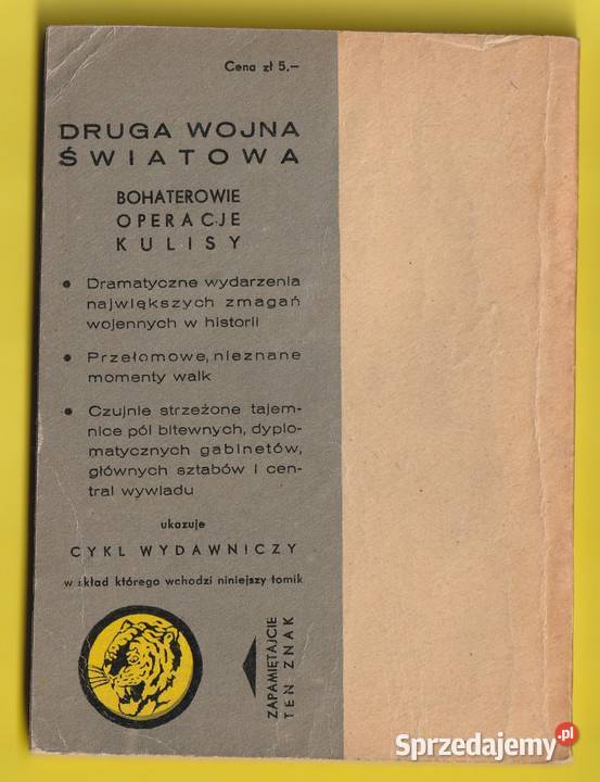ŻÓŁTY TYGRYS KLĘSKA SZYBKIEGO HEINZA 1964 łódzkie Łódź