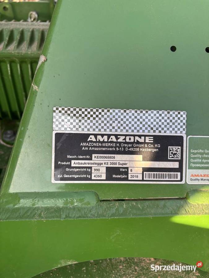 Agregat uprawnosiewny AMAZONE KE3000 Super Agregaty Sadowie sprzedam